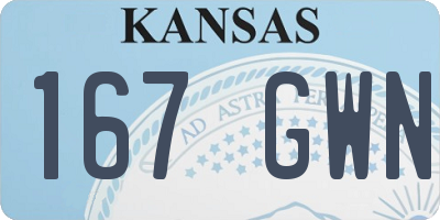 KS license plate 167GWN