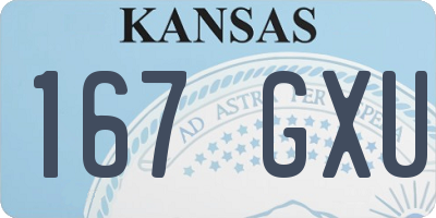 KS license plate 167GXU
