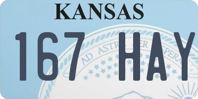 KS license plate 167HAY
