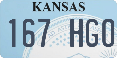 KS license plate 167HGO