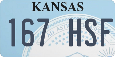 KS license plate 167HSF