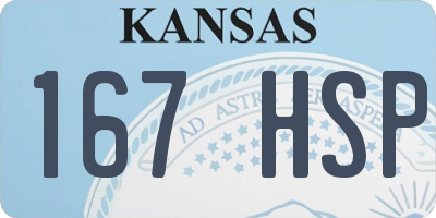 KS license plate 167HSP