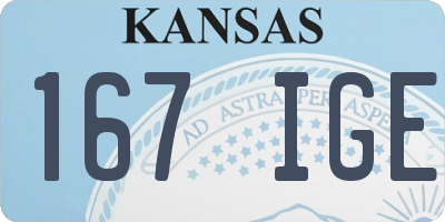 KS license plate 167IGE