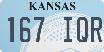 KS license plate 167IQR