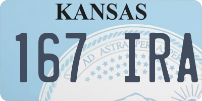 KS license plate 167IRA