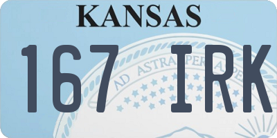 KS license plate 167IRK