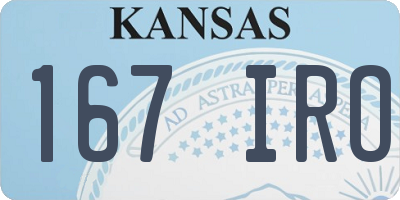 KS license plate 167IRO