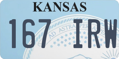 KS license plate 167IRW