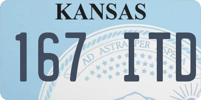 KS license plate 167ITD