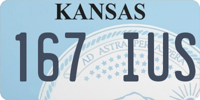 KS license plate 167IUS