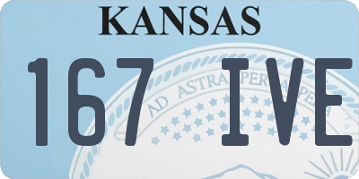 KS license plate 167IVE