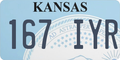 KS license plate 167IYR