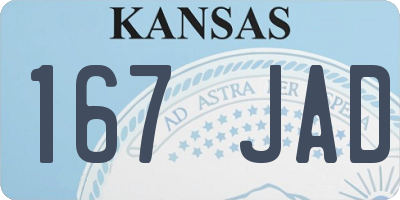 KS license plate 167JAD