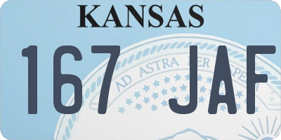 KS license plate 167JAF