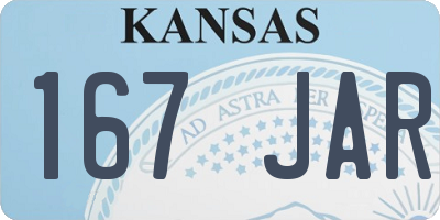 KS license plate 167JAR