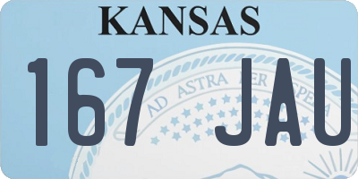 KS license plate 167JAU