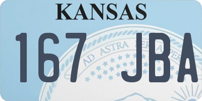 KS license plate 167JBA