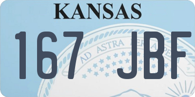 KS license plate 167JBF