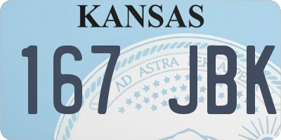 KS license plate 167JBK