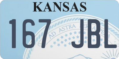 KS license plate 167JBL