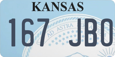KS license plate 167JBO