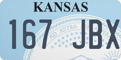 KS license plate 167JBX