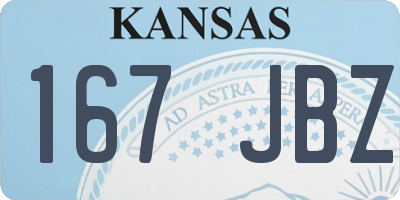 KS license plate 167JBZ