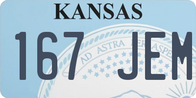 KS license plate 167JEM