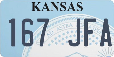 KS license plate 167JFA