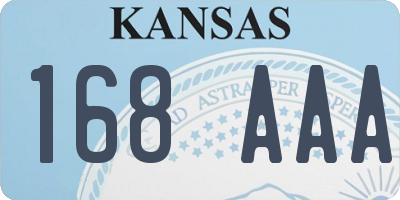 KS license plate 168AAA