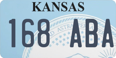 KS license plate 168ABA