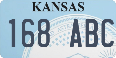 KS license plate 168ABC