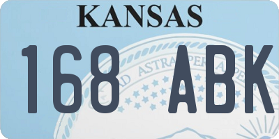 KS license plate 168ABK
