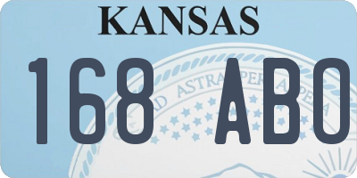 KS license plate 168ABO
