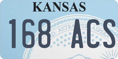 KS license plate 168ACS