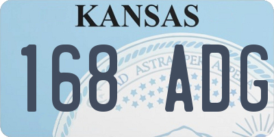 KS license plate 168ADG