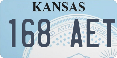 KS license plate 168AET