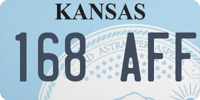 KS license plate 168AFF