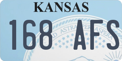 KS license plate 168AFS