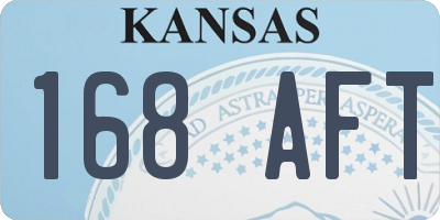 KS license plate 168AFT