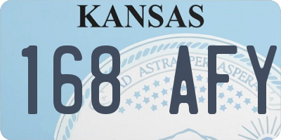 KS license plate 168AFY