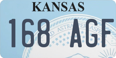 KS license plate 168AGF