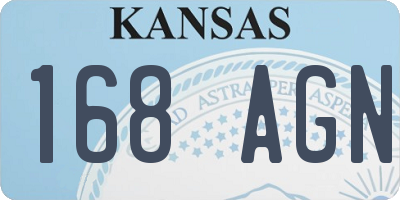 KS license plate 168AGN