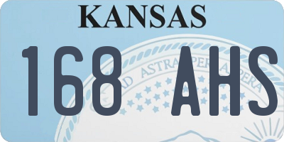 KS license plate 168AHS