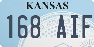KS license plate 168AIF