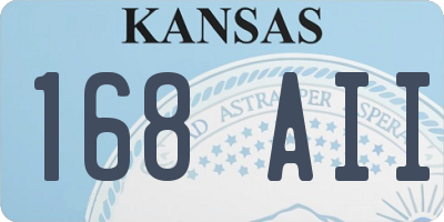 KS license plate 168AII