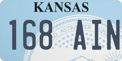 KS license plate 168AIN