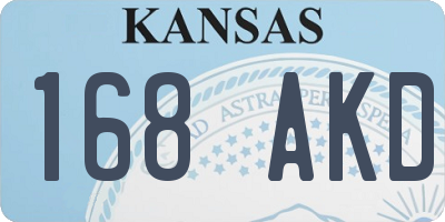 KS license plate 168AKD