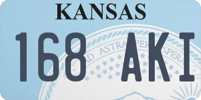 KS license plate 168AKI