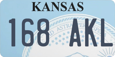 KS license plate 168AKL